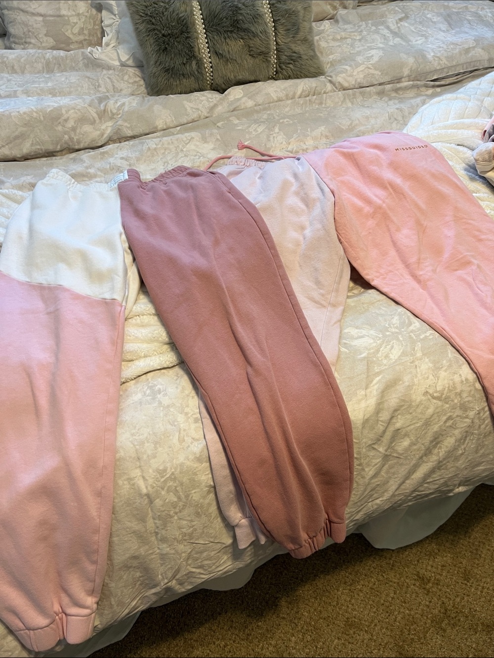 Pink Color Block Sweats - Picture 2 of 6